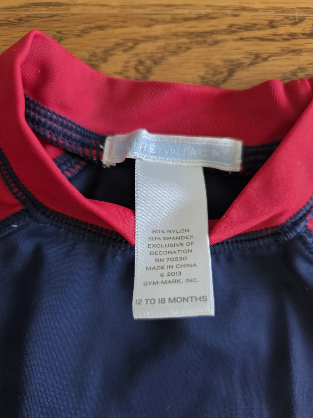 Janie and Jack Navy & Red Long-Sleeve Kids Swim Rashguard
